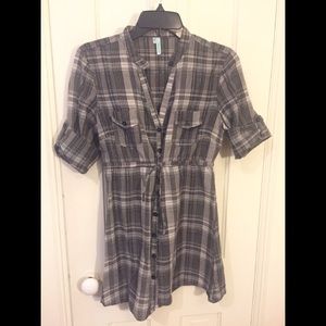3/4 length plaid tunic